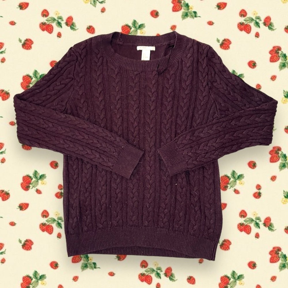 Cable Knit H&M Burgundy Sweater